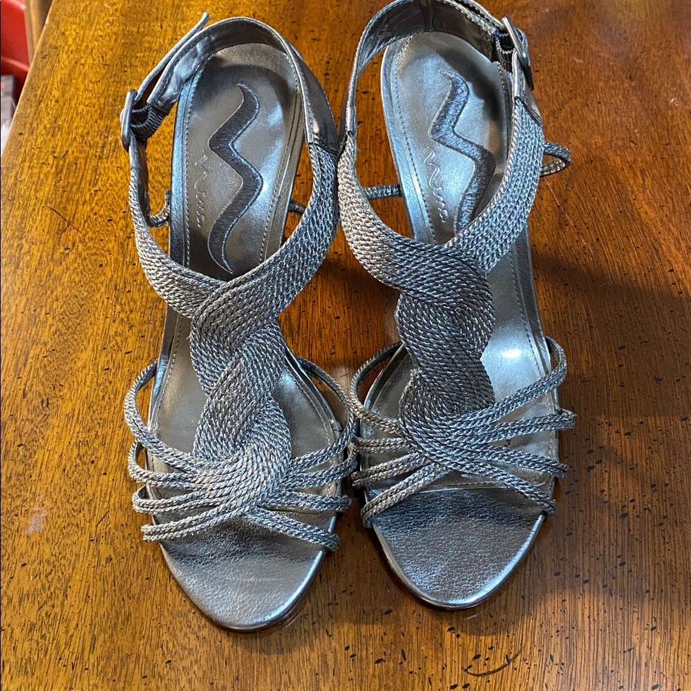 Nina Gunmetal Strappy Sandals
